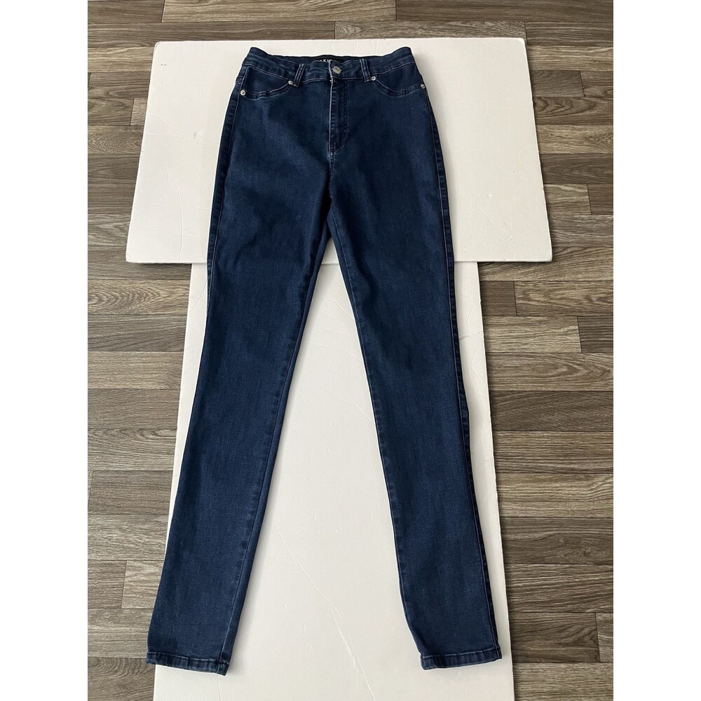 AKIRA Women's High Waisted Skinny Jeans Dark Wash Blue Denim Size 13